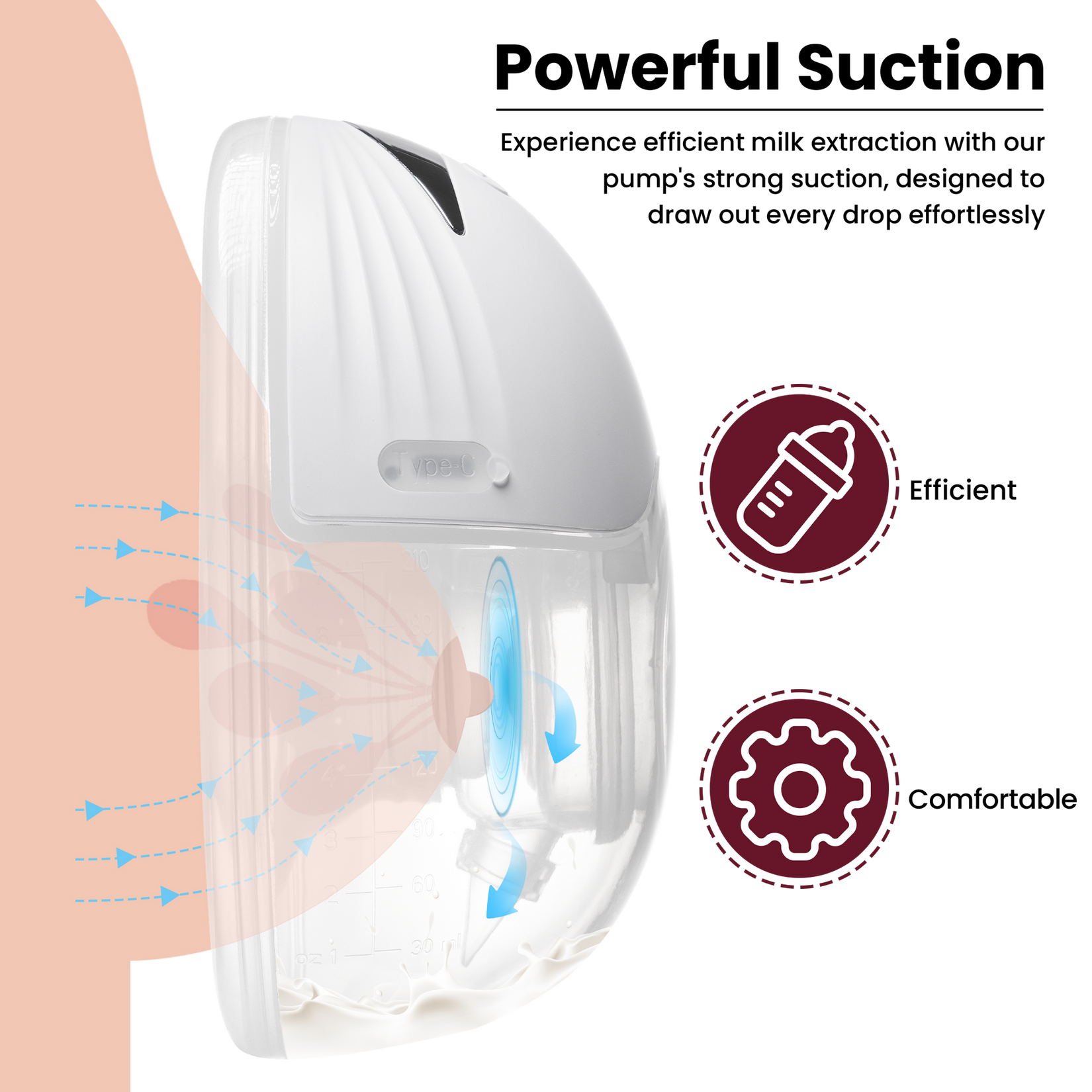 Smart Wearable Electric Breast Large Capacity